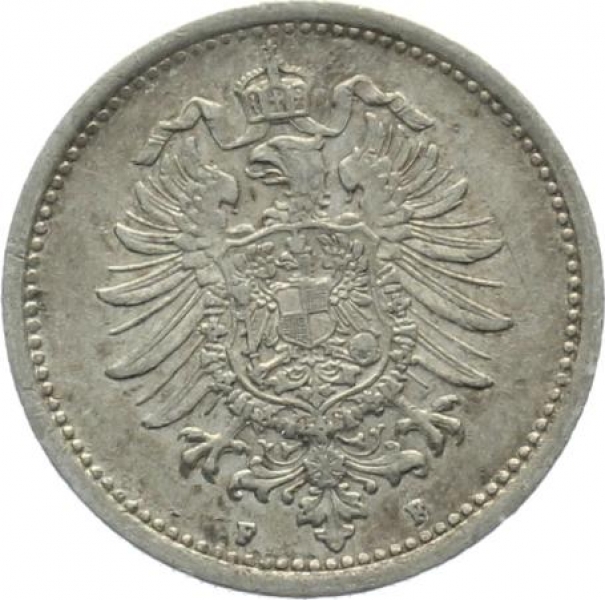 Kaiserreich 50 Pfennig 1875 F - kleiner Adler